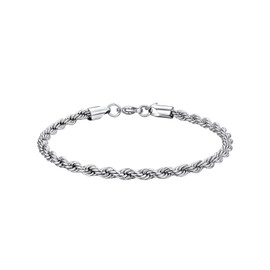 ChainsPro Rope Bracelet for Men, Waterproof Stainless Steel Chain Bracelet