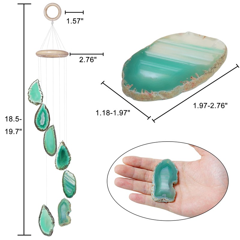 Cozy Tower Green Agate Wind Chimes for Outside Unique, Outdoor