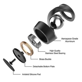 Generic Aerospace Aluminum Adult Fidget Spinner: Optical Illusion Desk Toy, Gravity-Defying Metallic Shape, Stainless Steel Sphere, Stress Relief Kinetic Sculpture (Golden Silver)