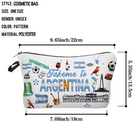 Livel lhood Take Me To Argentina Makeup Bag Cute Small Organizer Zipper Pouch Take Me To Argentina Cosmetic Bag Travel Present for Women Friends