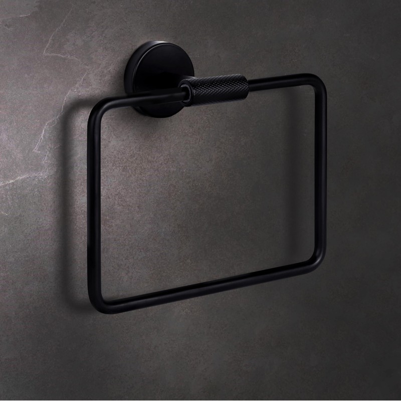 Varen Matte Black Towel Ring - Elegant Bath Accessories Accessory,