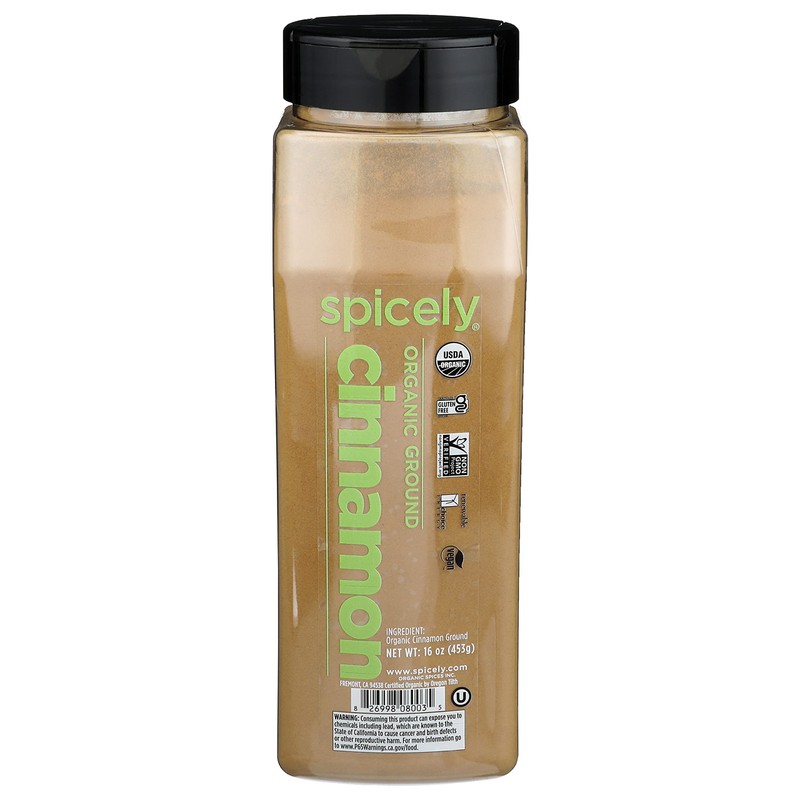 Spicely Organic Cinnamon Ground 16 Oz Certified Gluten Free