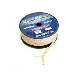 American Terminal PROS8G50 50 ft. of 8 Gauge Pro Series Clear Speaker Wire