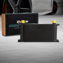 G-PLUS Black AN10-10AN 19 Row Universal Racing Engine Transmission Oil Cooler Aluminum Oil Cooler Kit