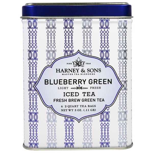 Harney & Sons Blueberry Green Iced Tea | Six 2 Quart Tea Bags