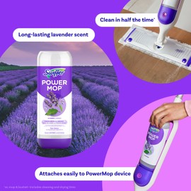 Swiffer Power Mop Refill Solution, Floor Cleaner for Mopping Tile, Vinyl, Laminate, Wood in Home, Bathroom, Kitchen, All Purpose Multi-Surface Solution for Floor Cleaning, Lavender Scent, 50.6oz