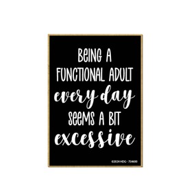 Honey Dew Gifts, Being a Functional Adult Everyday Seems a Bit Excessive, Fridge Magnets, Locker Decorations, Refrigerator Magnets, Adulting Gifts, 2.5 inch by 3.5 inch, 754600