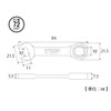 トップ (TOP) ショートラチェットコンビ 対辺10㎜ 本締め可能 送り角度5° ショートタイプ RCW-10S