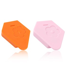 2pcs Magnetic Seam Guide for Sewing Machine, Multifunctional Polygon Magnet Hemmer Guide with Scale Universal Sewing Machine Guide Sewing Machine Accessories Supplies (Orange,Pink)