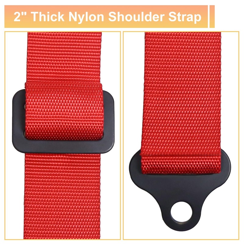 Wuidail 4 Point Harness Seat Belt with 2 Inch Padding