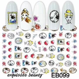 Unbranded Nail Stickers Nail Art Decal Waterproof Cool Cute Princess Apple Flower