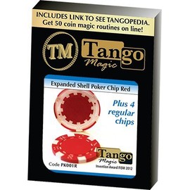 Tango Magic Expanded Shell Poker Chip Red Plus 4 Regular Chips (PK001R) Trick