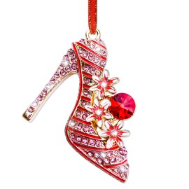 JUESMOS High Heel Shoe Christmas Ornaments Metal High Heel Shoe Ornaments for Christmas Tree Decorations Christmas High Heel Shoe Keepsake Gifts for Women Girls Mom Sister Funny Christmas Ornaments