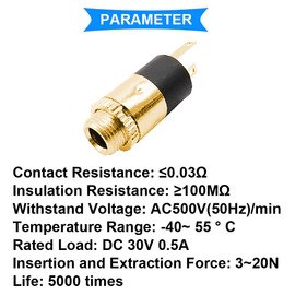 Youmile 10PCS PJ-392 3.5mm Stereo Female Socket Jack Panel Mount Gold Plated Audio Headphone Connector Audio Plug for MP3 with 10PCS 3.5mm TRS Male Plug Connector