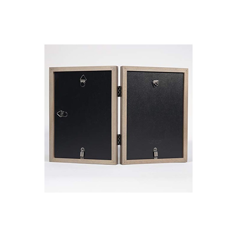 Lawrence Frames Studio Wood Picture Frame, 5x7 Double, Gray