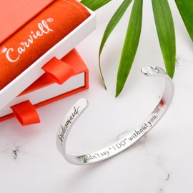 Carviell Bridesmaid Gift Bracelet Silver, I Couldn't Say I Do Without You, Proposal Gifts for 1 2 3 4 5 6 7 8 or More Bridesmaids, Will You Be My Bridesmaid Jewelry