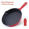 Tastedeli Enameled Cast Iron Skillet 10inch with Pour Spouts for
