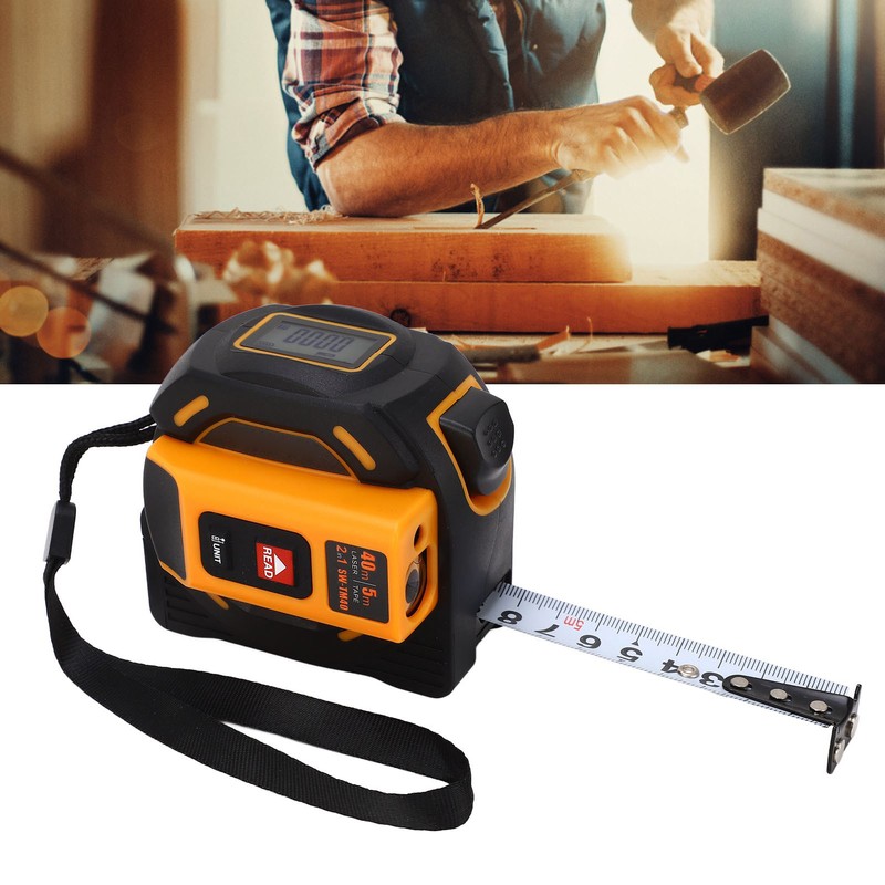 Laser Tape Measure High Accuracy ABS Housing Manganese Steel Digital