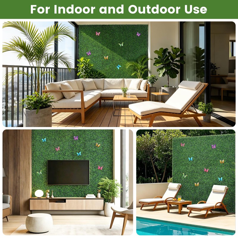 48×120" Faux Ivy Fence Screen Roll UV Resistant Boxwood Privacy