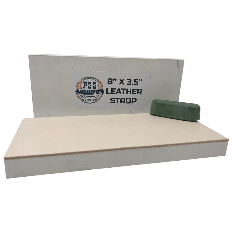 Leather Strop 8"X 3.5" includes Compound Sharpening Polishing Mirror Finish