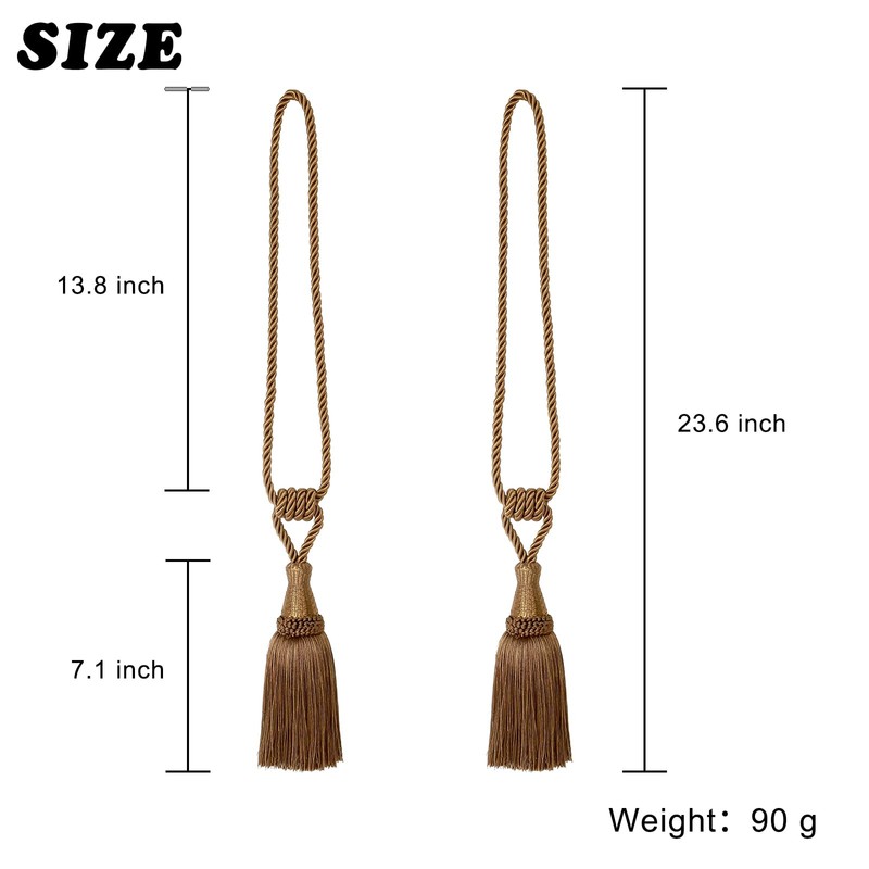 BEL AVENIR Curtain Tiebacks Handmade Holdbacks for Curtains Drape Decorative