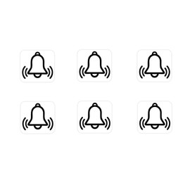 Bells Sticker Set of 6 Stickers Bell Doorbell Alarm (RP1/2) (20 mm)