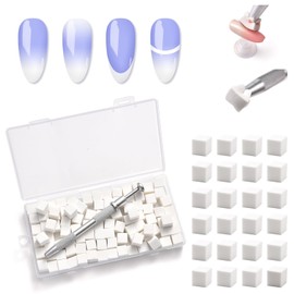 siyuwuro 100Pcs Nail Sponges for Ombre, Soft Nail Sponges with Grabbing Pen, Gradient Nails, Ombre Nail, Blooming Nails, Aura Nails, Nail Art Brush Tools, Nail Accessories Supplies