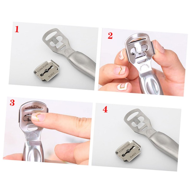 Baluue Foot Callus Shaver Cuticle Remover Tool Stainless Steel Kit