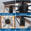 Dalouguan Farmhouse Ceiling Fan with Light, 4-Light Walnut Caged Ceiling