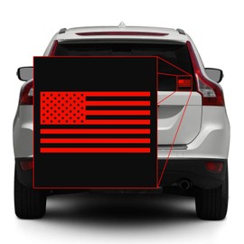 American US Flag [Pick Color/Size] Vinyl Decal Sticker for Laptop/Car/Truck/Window/Bumper (3.5in x 2in, Matte Red)