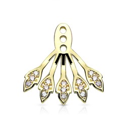 beyoutifulthings Women's Cartilage Stud Earrings Set Stainless Steel Surgical Steel Silver Gold Rose Gold Five Leaves Zirconia, Stainless Steel, Cubic Zirconia