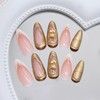 3D Rose Flower Press on Nails 24Pcs Stars Press ons