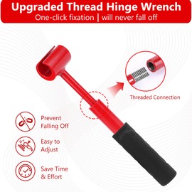 ASIEIT Upgraded 4 in 1 Door Hinge Adjustment Tool with Thread, Multi-Size Universal Door Gap Adjustment Tool for Residential & Commercial, Durable Hinge Gap Adjusting Wrench for Door Cabinet Alignment