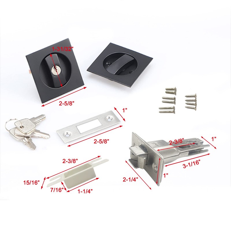 Hoconnie Invisible Recessed Handle Door Handle Sets Pocket Door Lock