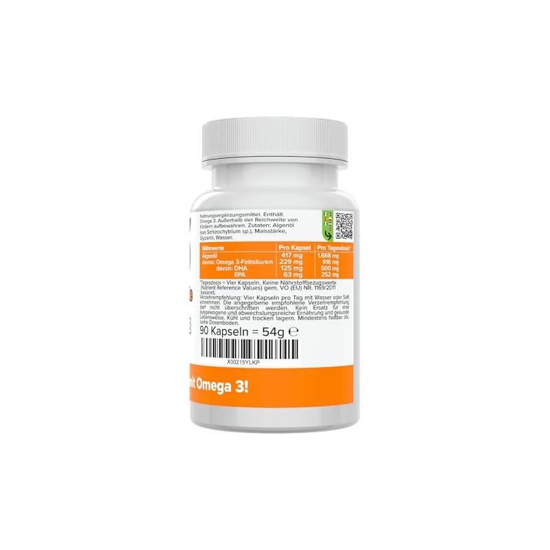 Omega 3 Kapseln - hochdosiert 229 mg mit 125 mg