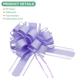 M METERXITY 12-Pack Large Pull Bow, 8.7 Inch 22cm Plastic Flower Ribbon Pull Bows Ribbon Bows for Gift Wrapping/Wedding/Baskets Decorations, Satin Pull Bows [Purple Gift Bow]