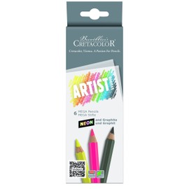 Cretacolor Artist Studio Mega Neon Pencils - Set 6 Assorted