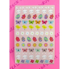 American Greetings Easter Bunnies Chicks Eggs Flowers Mini Squares Sticker Sheet