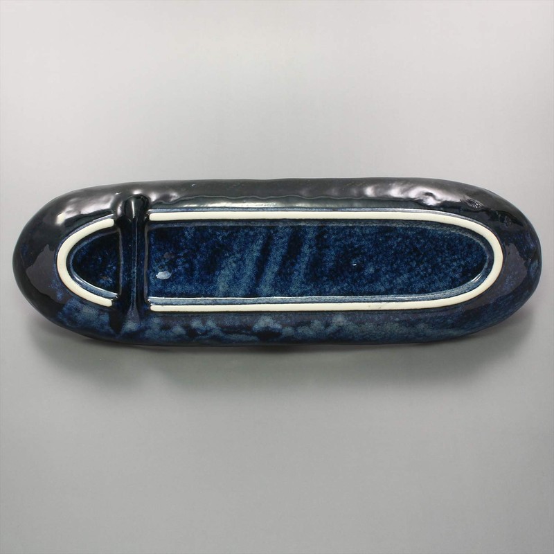 Mino Ware 131-0517 Kiln Hen Partition Long Plate