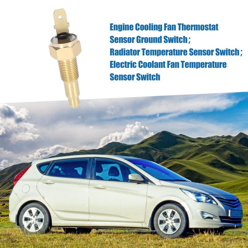 A ABSOPRO Car Engine Fan Thermostat Sensor Earth Switch 1/8