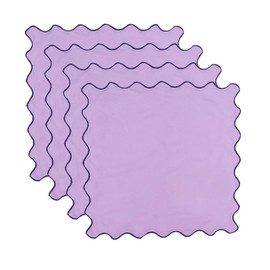 Servilletas de cena, algodón y lino, juego de 4 servilletas perfectas para fiestas, cenas, bodas, cócteles, Navidad, servilletas de tela lavables y reutilizables de 18 x 18 pulgadas (morado, 18 x 18