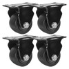 FactorDuty 2.5 inch Heavy Duty Polyurethane Caster Wheels Rigid Fixed