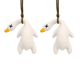 色が変わったローストダック 吊り下げ式車用オーナメント 面白いかわいい装飾 ペンダント 車 飾り (2個)