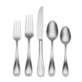 Oneida H221045AL20 Brushed Satin Voss 45 Piece Everyday Flatware Set, Service For 8