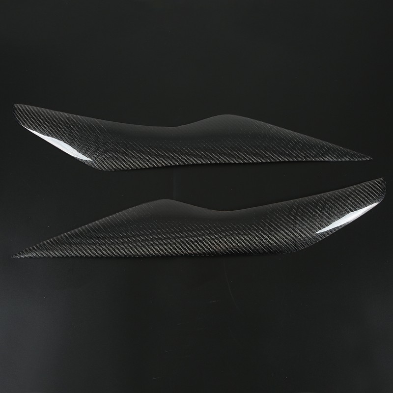 Front Headlight Eyelid Carbon Fiber Headlight Eyebrow Cover Replacement for