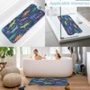 KINUUIS Bathtub Mats for Kids, Cartoon Blue Dinosaur Bath Mat