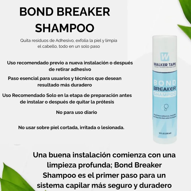 Shampoo Bond Prótesis Capilar Limpieza Profunda Walker Tape