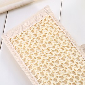 Massage Strap Back Scrubber, Natural Loofah Back Strap, Long Handle Bath Wash Shower Massage Scrubber Body Skin Care, Large Contact Surface to Remove Dead Skin Acne Sponge
