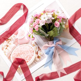 MORSUNBELA Ribbon Blue 1.5 Inch x 25 Yd Wide Chiffon Ribbon Wedding Ribbon Gift Ribbon Sky Blue Grosgrain Ribbon Ribbon for Gift Wrapping