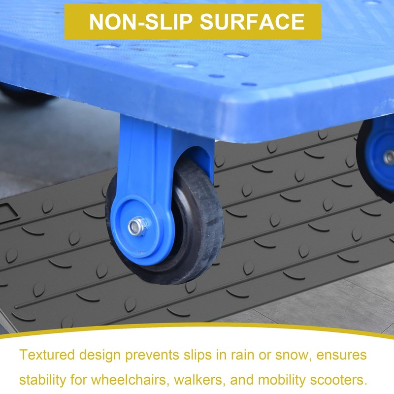 Heavy Duty Rubber Threshold Ramp, 1" Rise Wheelchair & Scooter